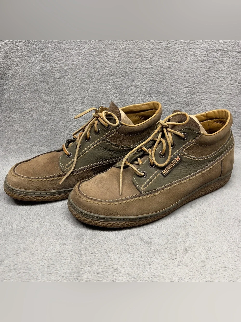 Mephisto Leather Lace Up Chukka Ankle Boots Men's US 12 Hiking Walking Brown